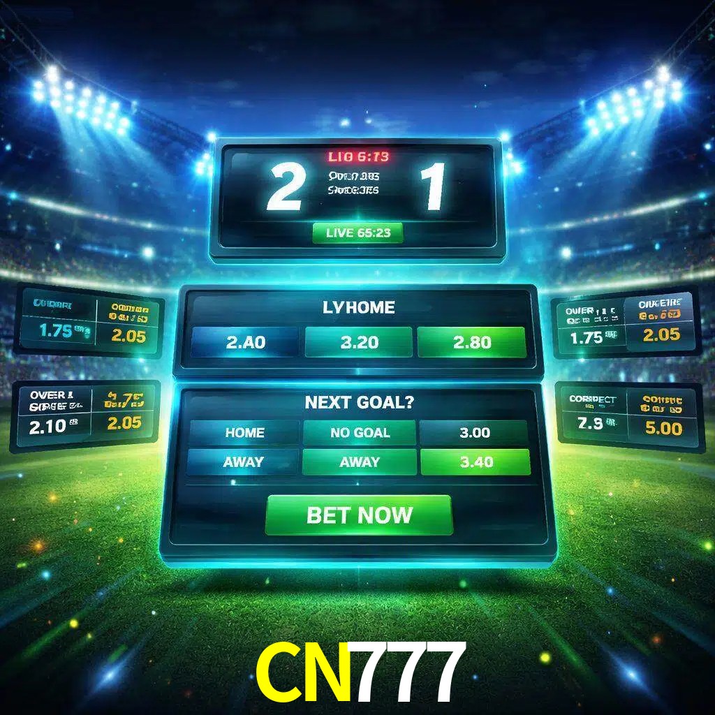 Vista de apuestas en vivo CN777 durante un partido en curso